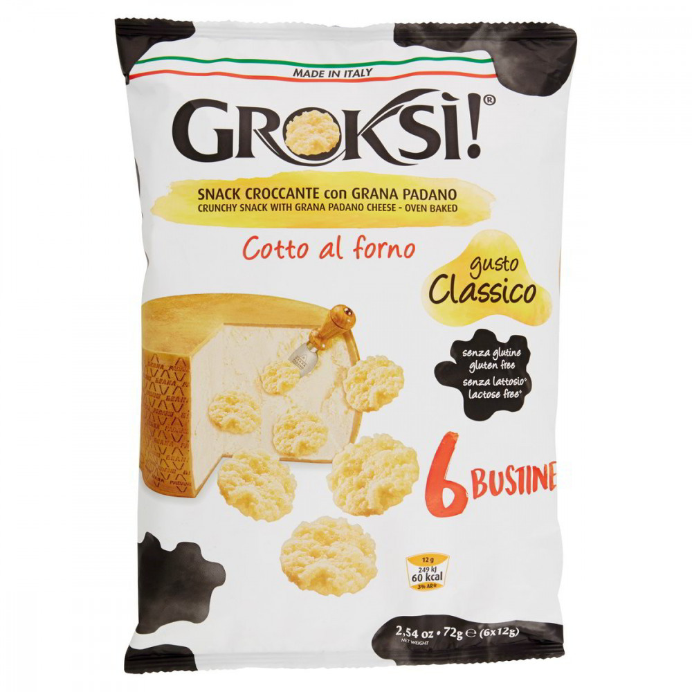 Grok Křupavý Snack Sýrem Grana Padano - 12g X6