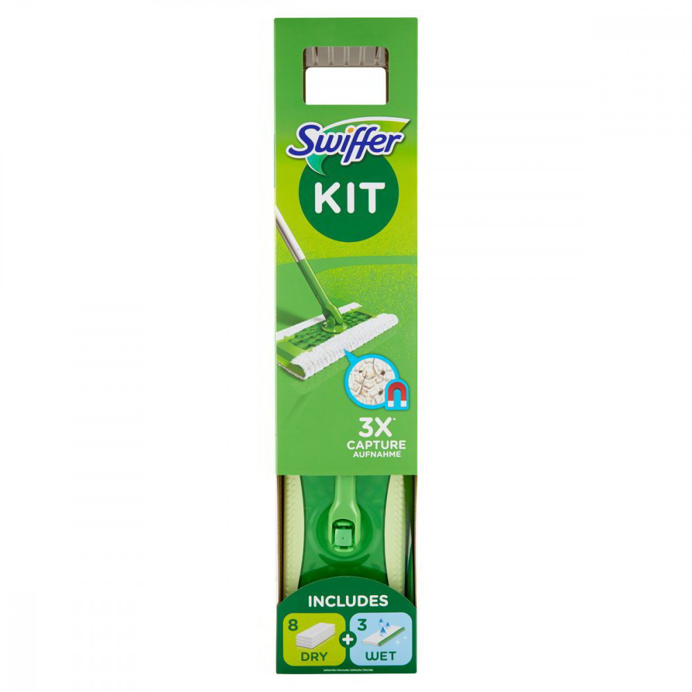 Swiffer 1 Podlahový Mop, 8 Suchých + 3 Mokré Utěrky -