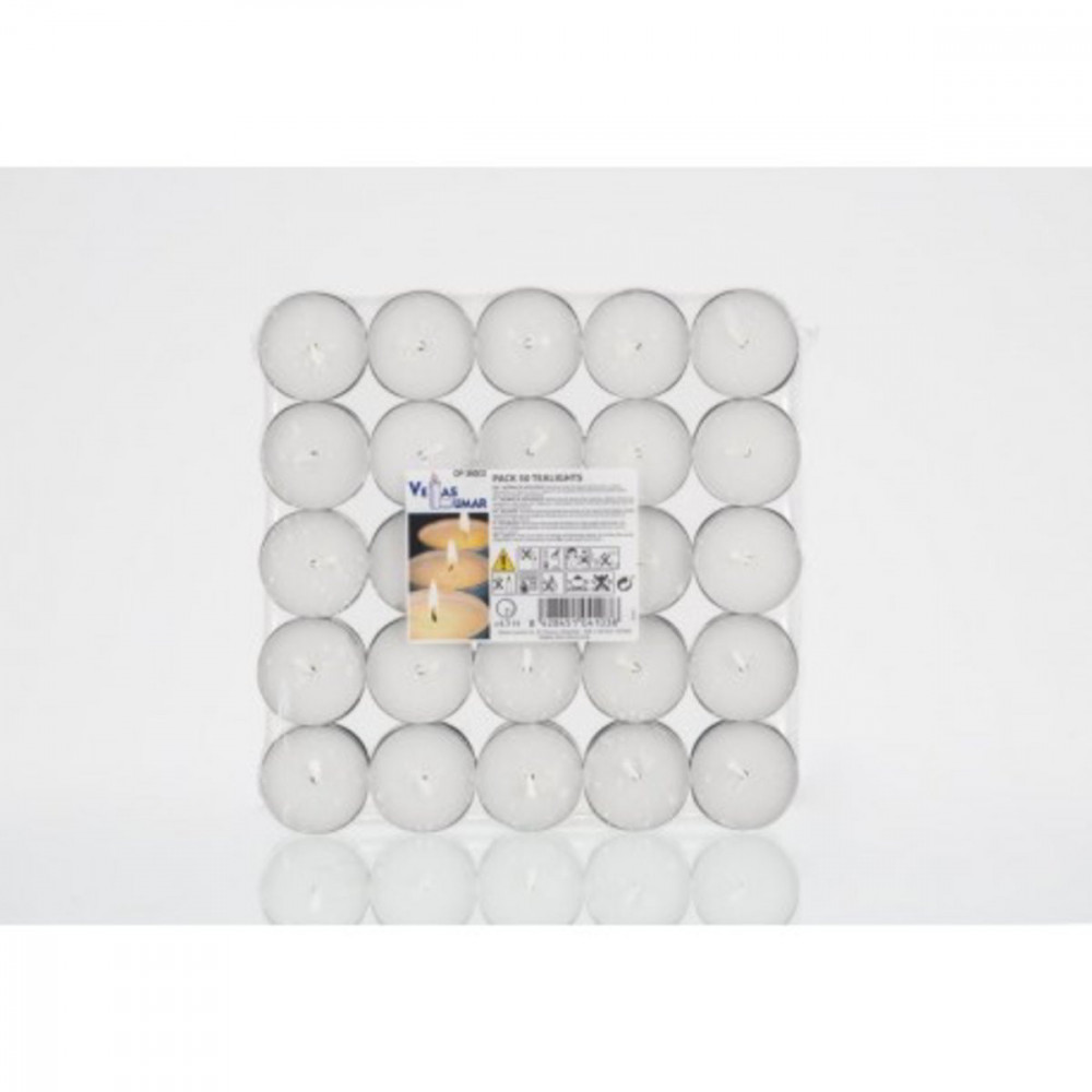 TEALIGHT BIANCO 4H. X50